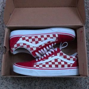 Old Skool Red Checkered Vans